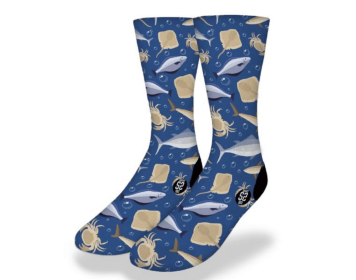 STINGRAY SHARK CRAB WHALE CLUB Fun Sea Life Socks (size: Adult)